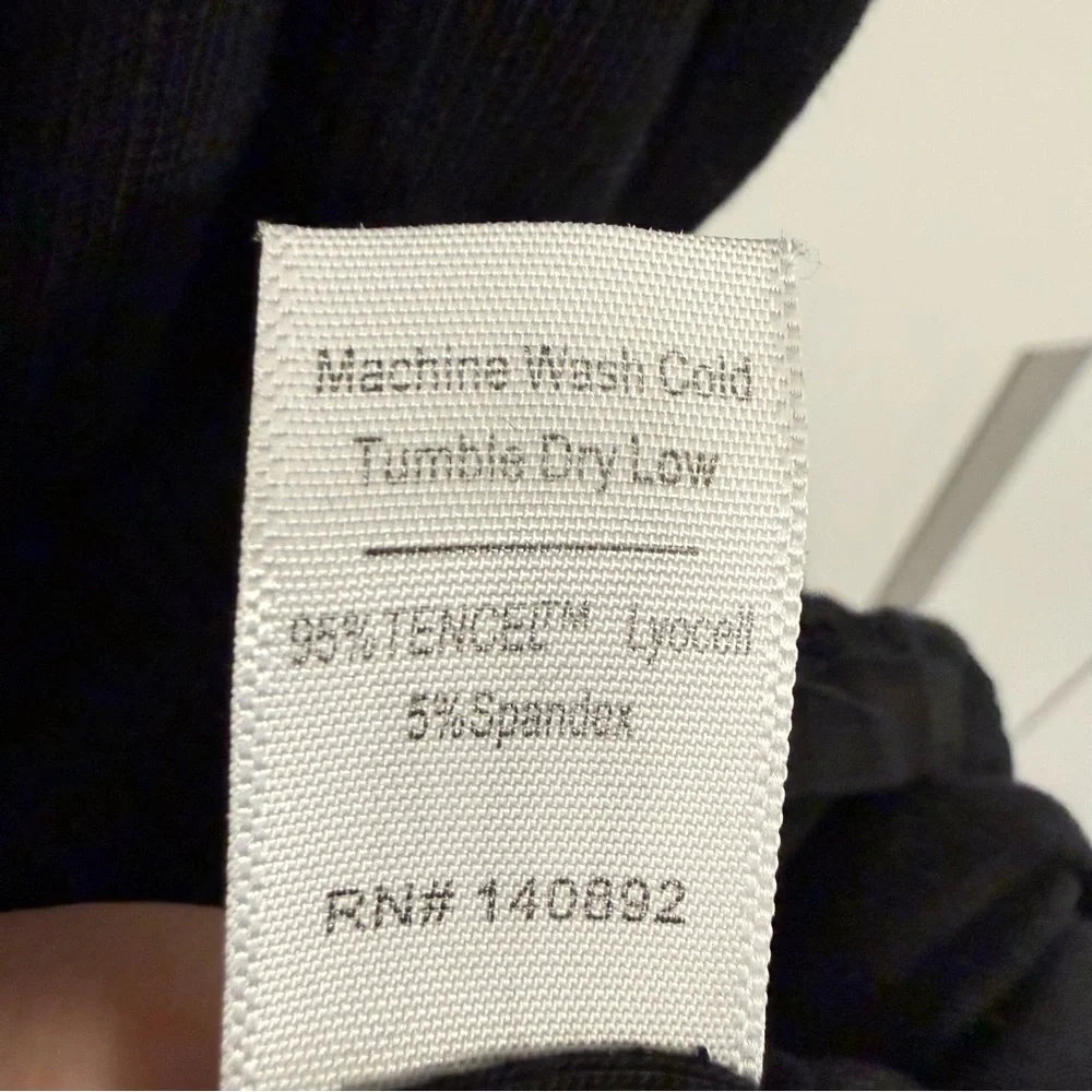 Marine Layer Women’s LARGE Black Midi Lexi Rib Spaghetti Strap Dress - Picture 5 of 6